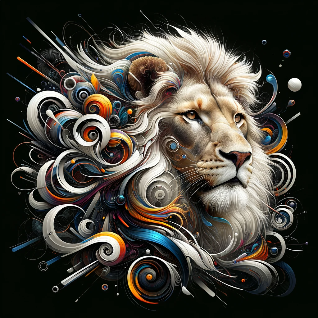 Lion's Abstract Majesty Canvas