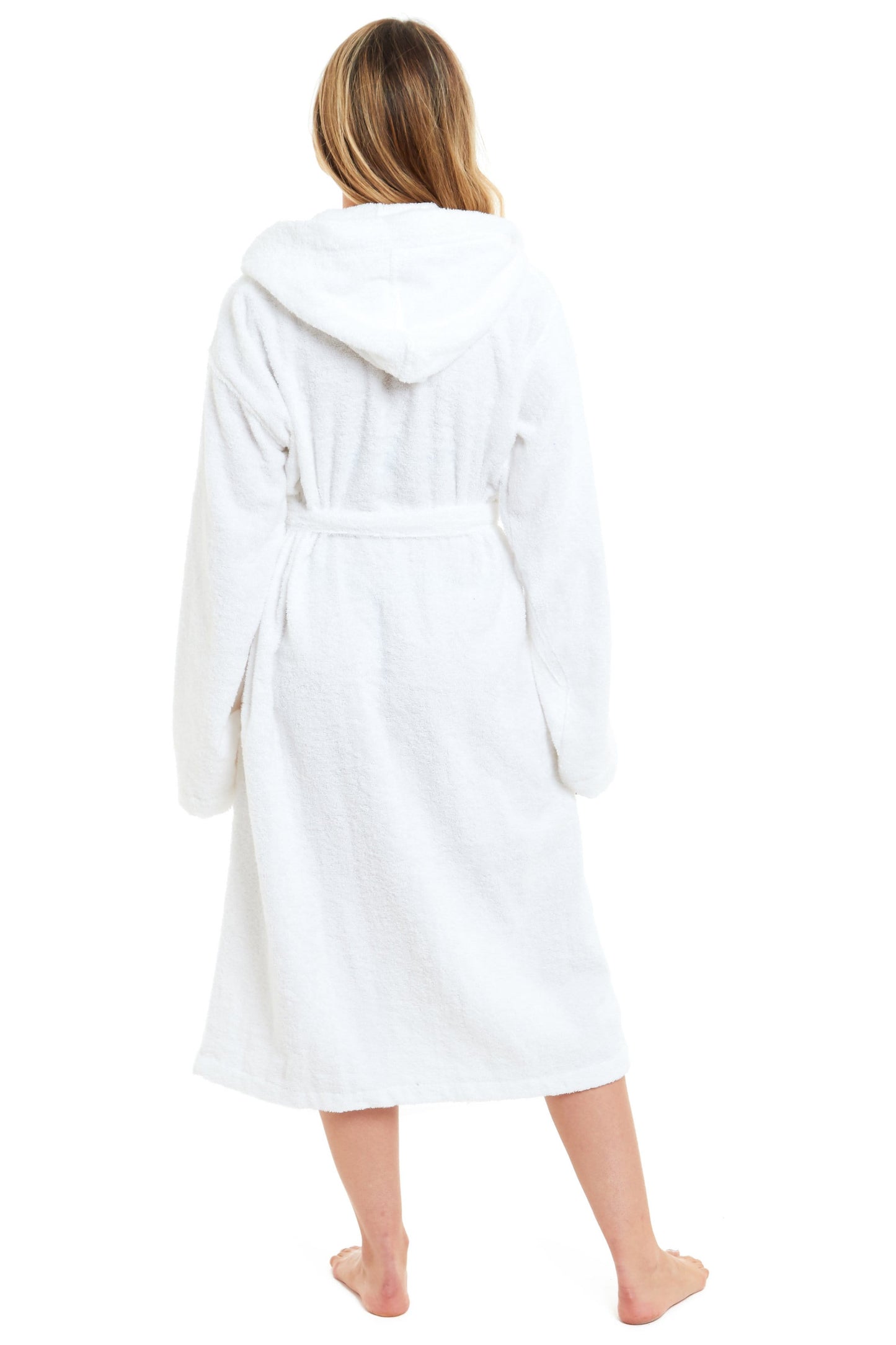 OLIVIA ROCCO Womens Bamboo Cotton Hooded Towelling Robe Ultra Absorbent Spa Loungewear