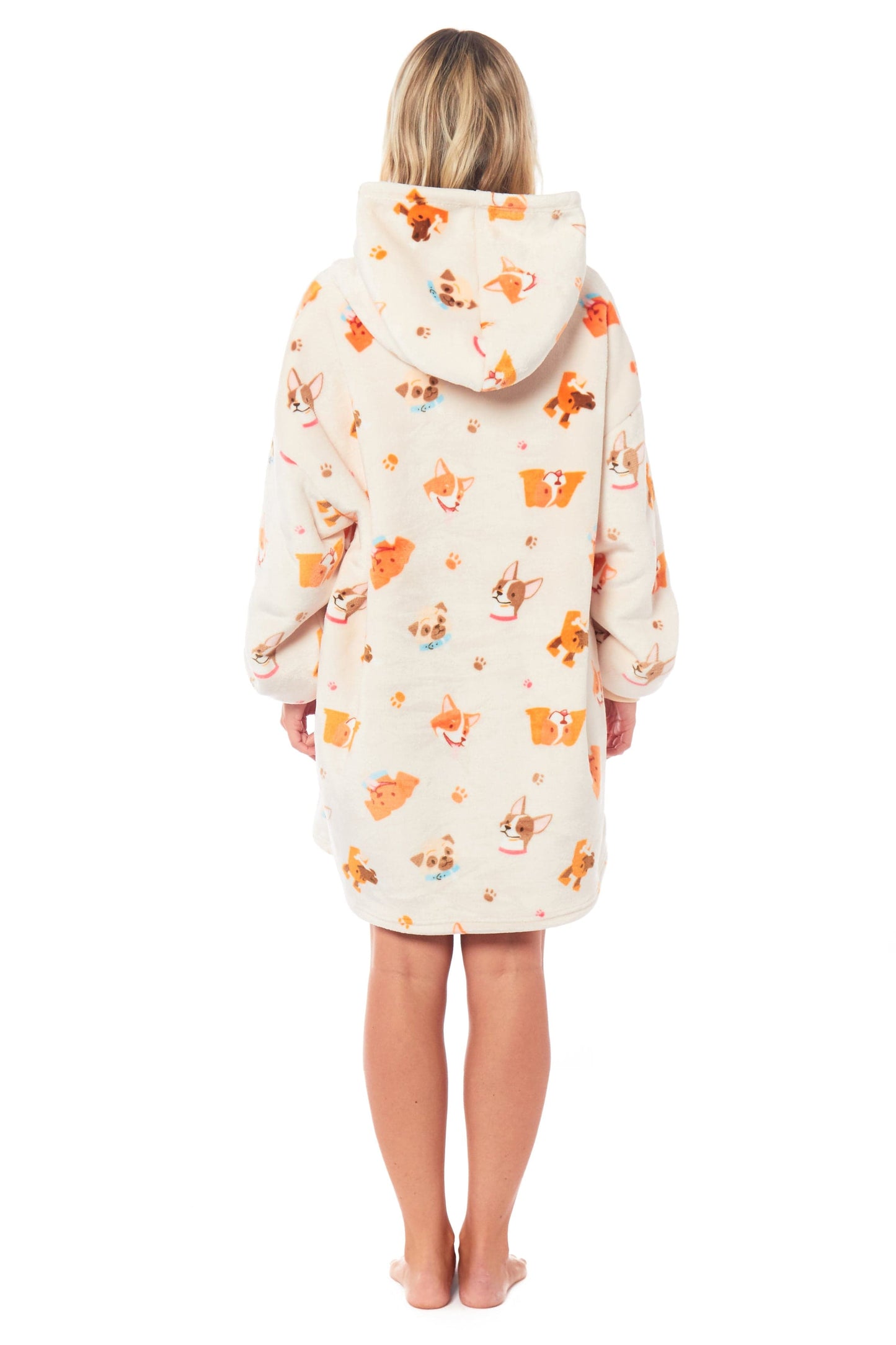 OLIVIA ROCCO Hooded Reversible Sherpa Fleece Blanket Hoodie Oversized Wearable Super Soft Sofa and Bed Use