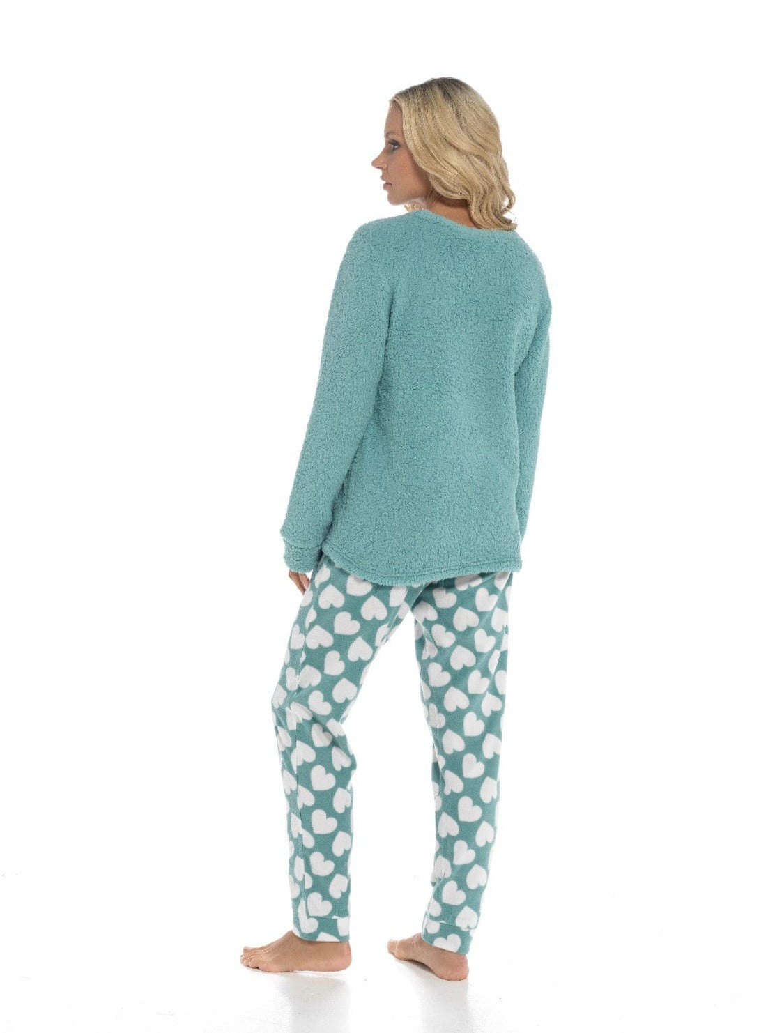OLIVIA ROCCO Panda Snuggle Fleece Pyjama Set Women With Printed Pants Easy Care Fabric