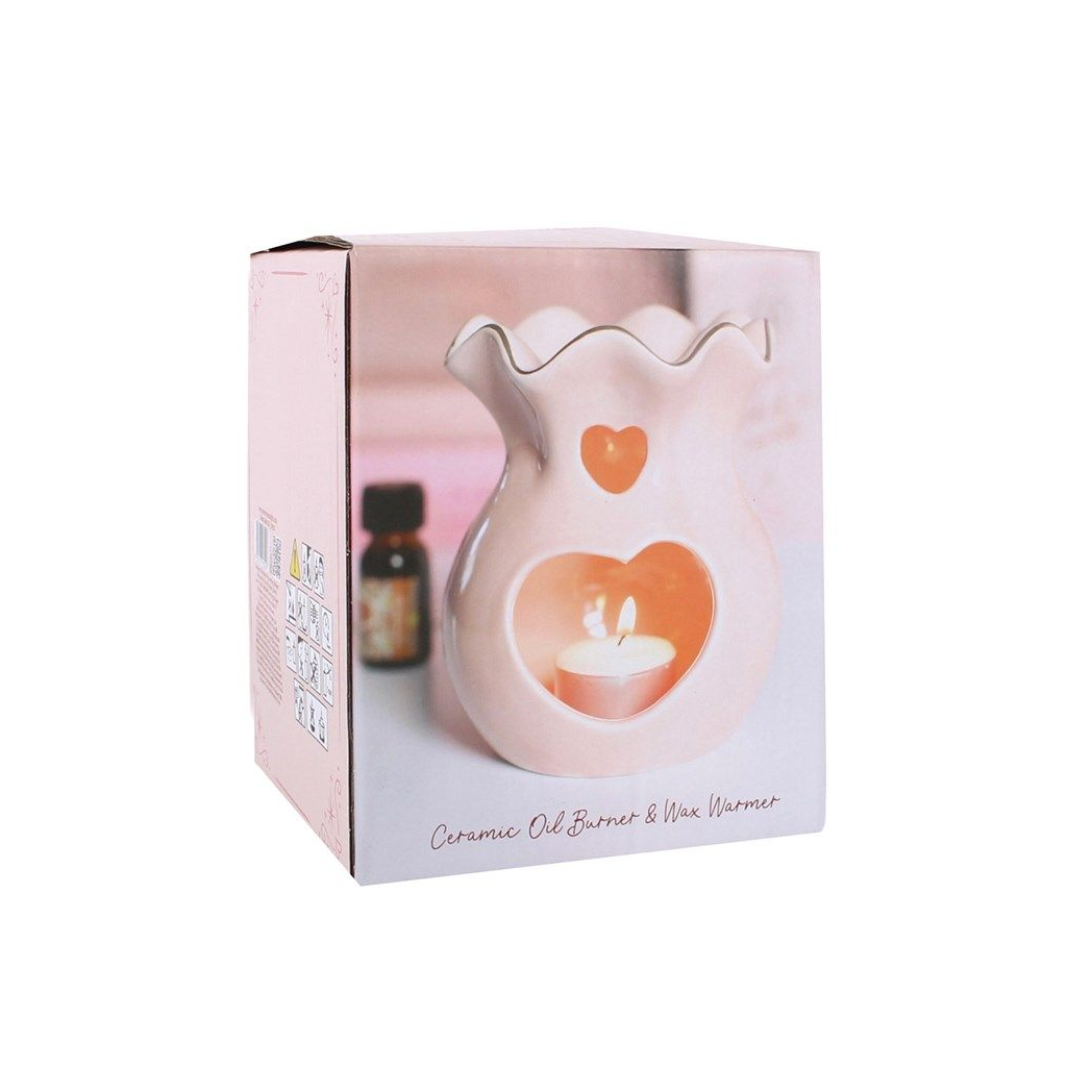 Pink Fluted oil Burner and Wax Warmer