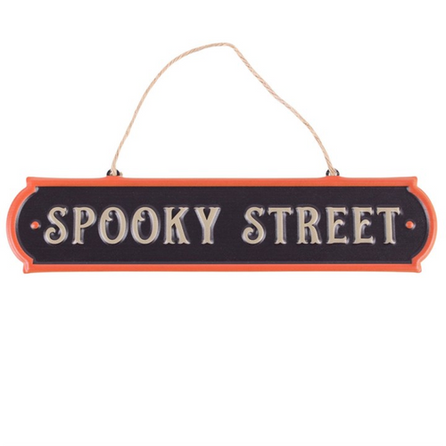 Spooky Street Hanging Metal sign