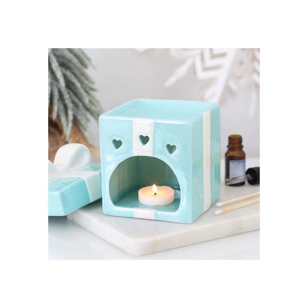Blue Christmas Present Oil Burner