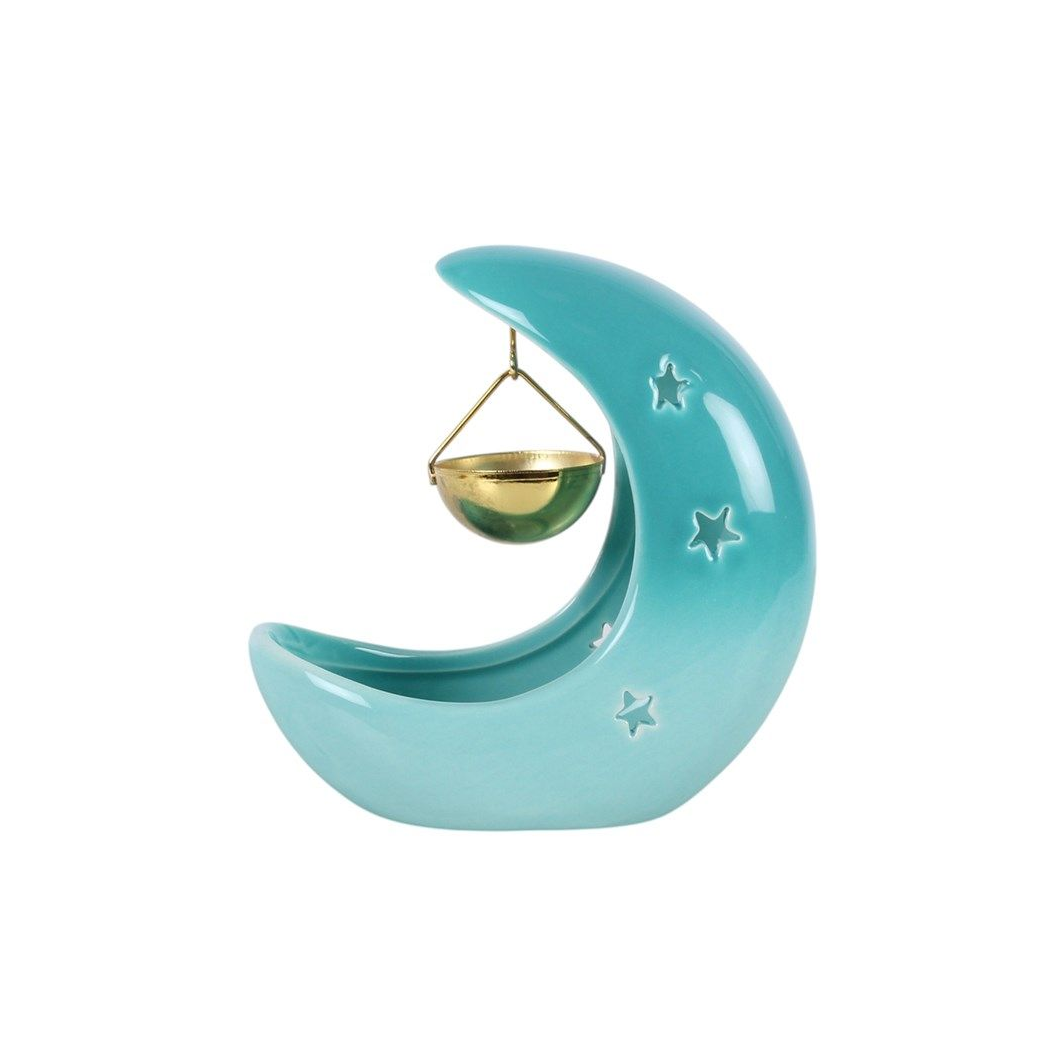 Blue Pastel Crescent Moon Hanging Oil Burner