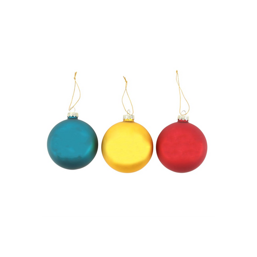 Set of Nostalgic 3 Christmas Glass Baubles