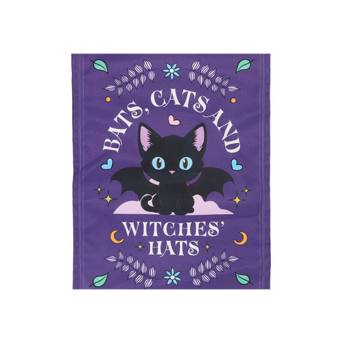 Bats. Cats and Witches Hats Fabric Wall Sign