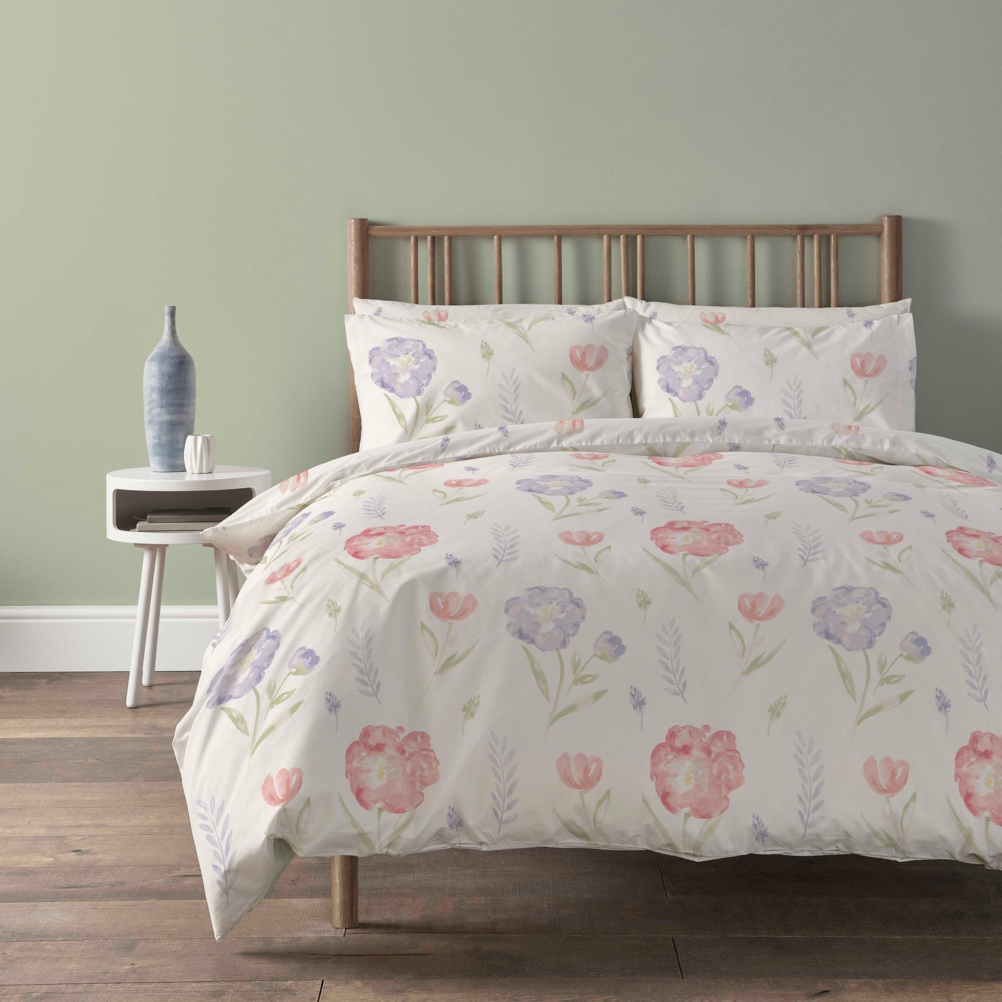 OLIVIA ROCCO Meadow Natural Duvet Cover Set Super Soft Printed Floral Bedding for a Hotel-Style Bedroom Refresh
