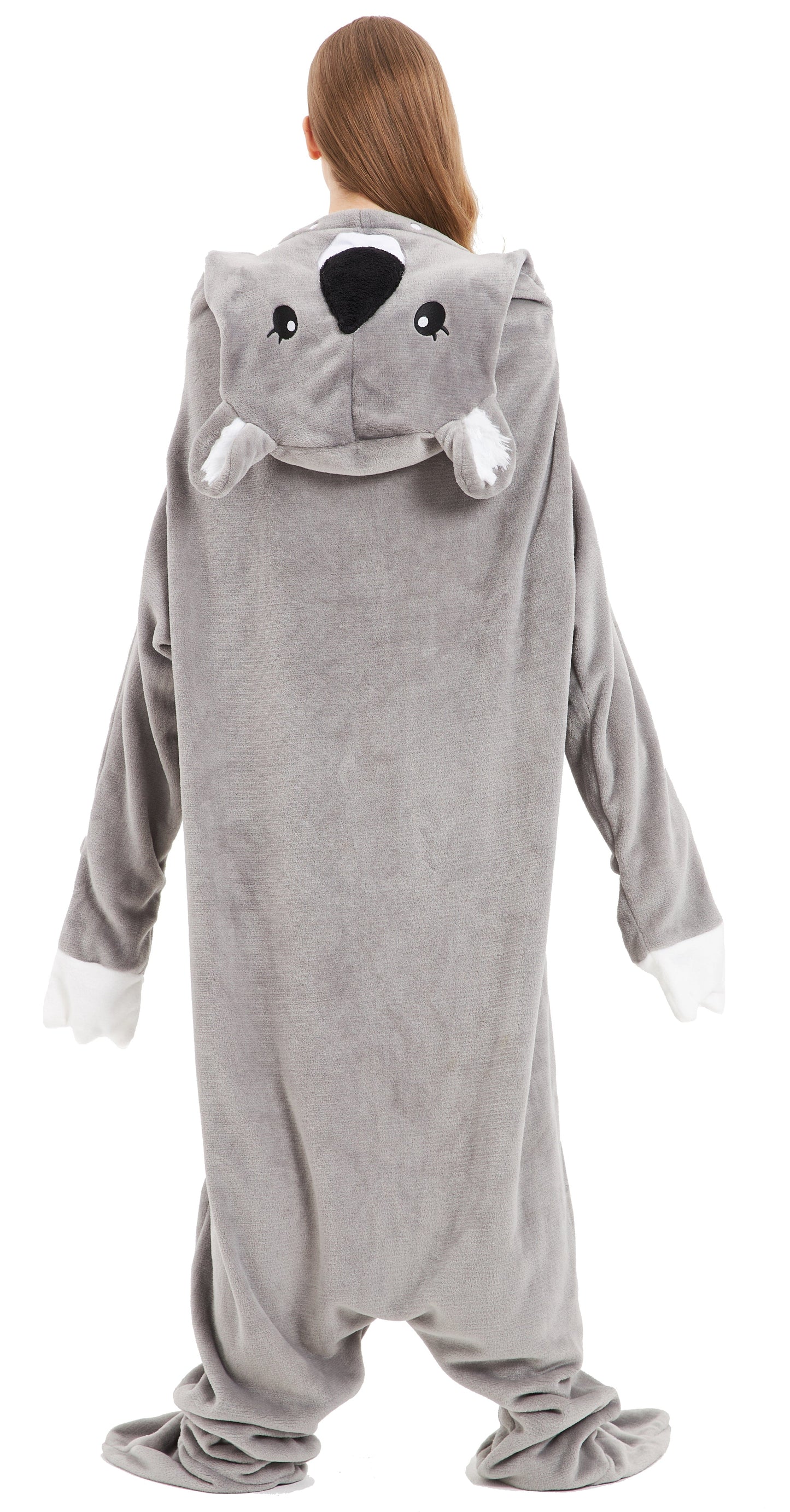 OLIVIA ROCCO Oversized Koala Wearable Blanket Hoodie In Soft Fleece With Sleeves Hooded