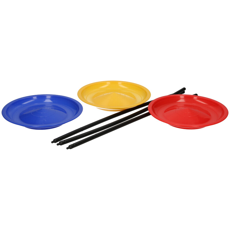 Spinning Plates Circus Skills Set β 3 Colourful Plates & Sticks | Juggling & Balance Toy for Kids