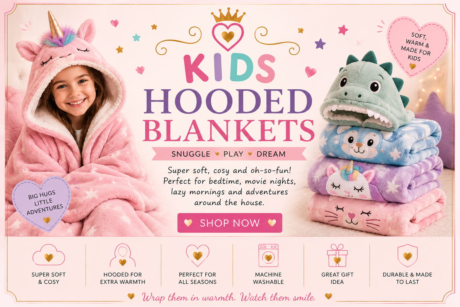 Kids Hooded Blankets