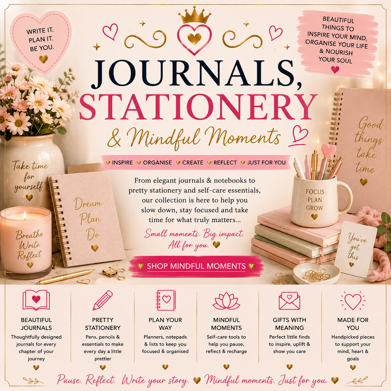 Journals, Stationery & Mindful Moments