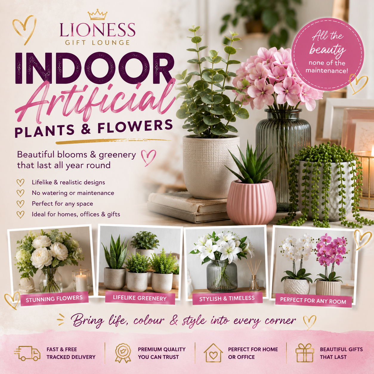 Indoor Artificial Plants & Flowers