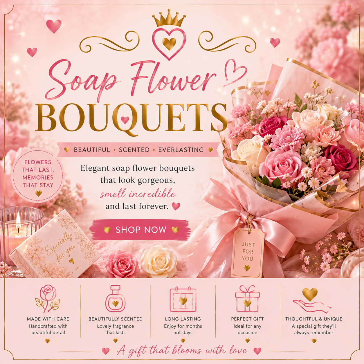 Soap Flower Bouquets