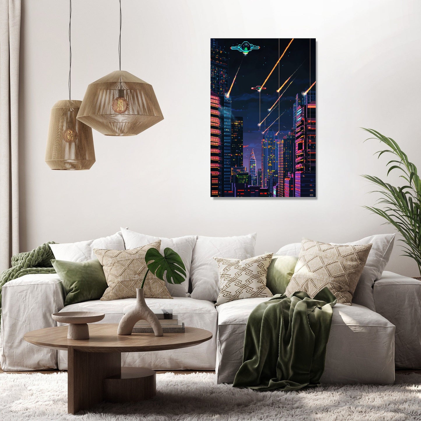 Pixelated Heroic Battle Canvas