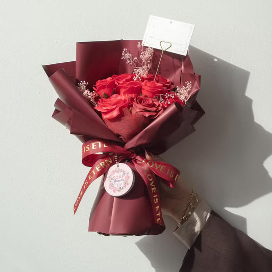 Large Red Roses Bouquet - Love is Eternal - Gift Card