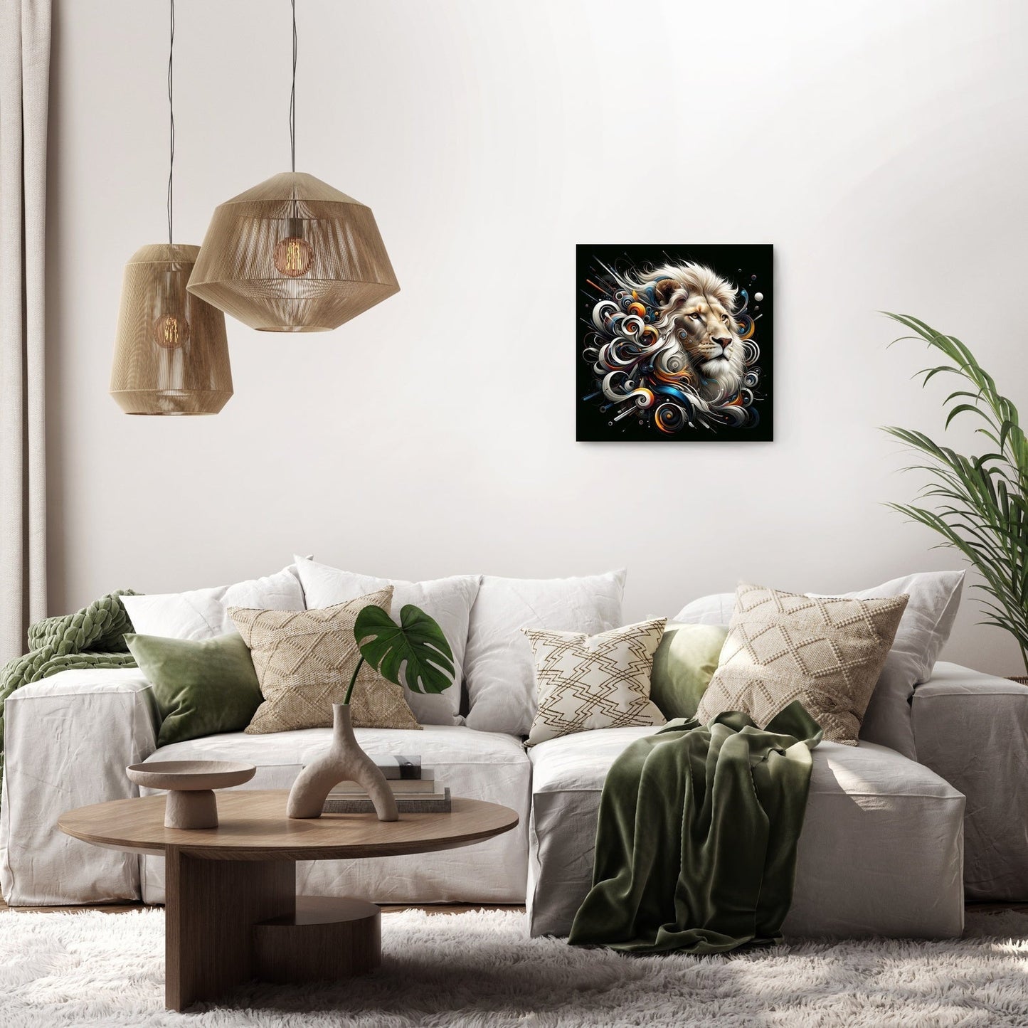Lion's Abstract Majesty Canvas