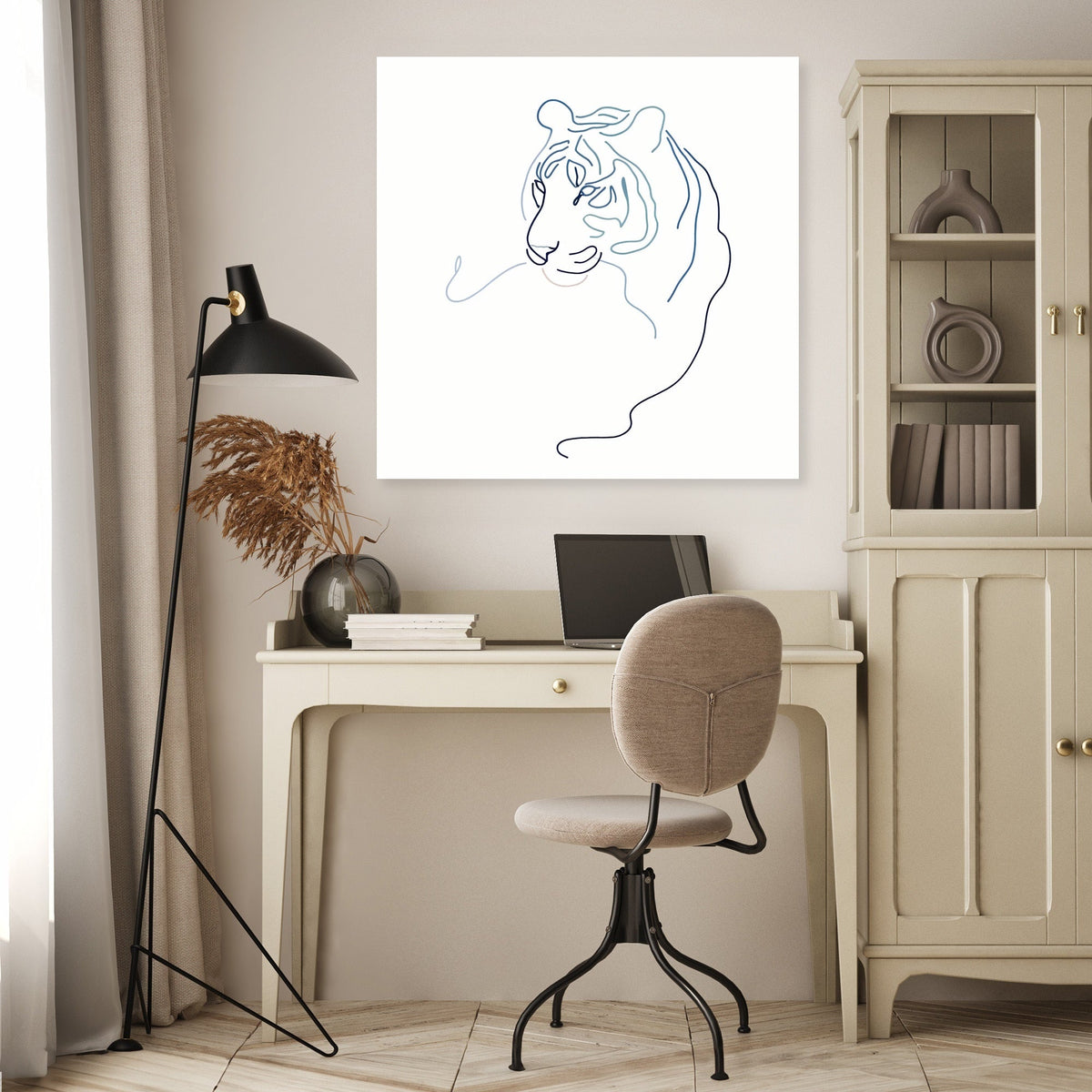 Ethereal Tiger Line Canvas