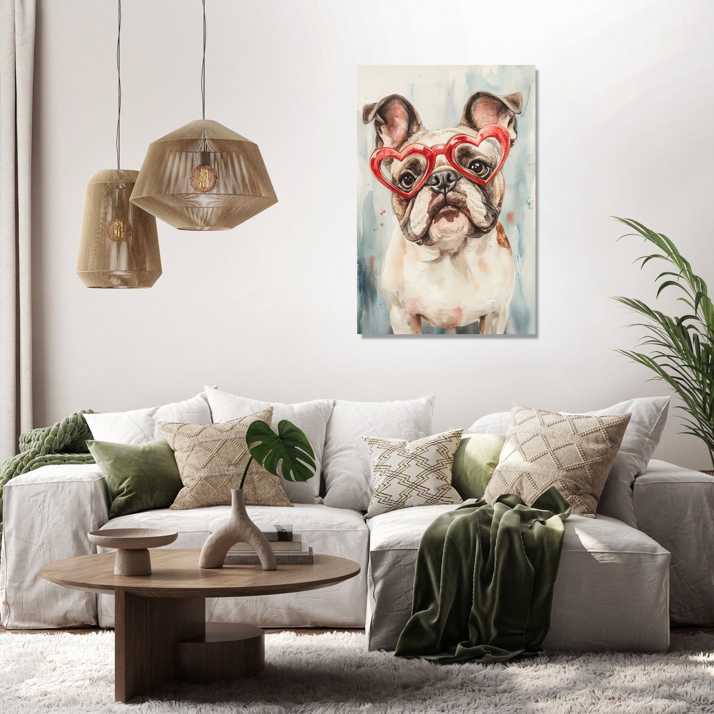 Red-Hearted Bulldog Canvas