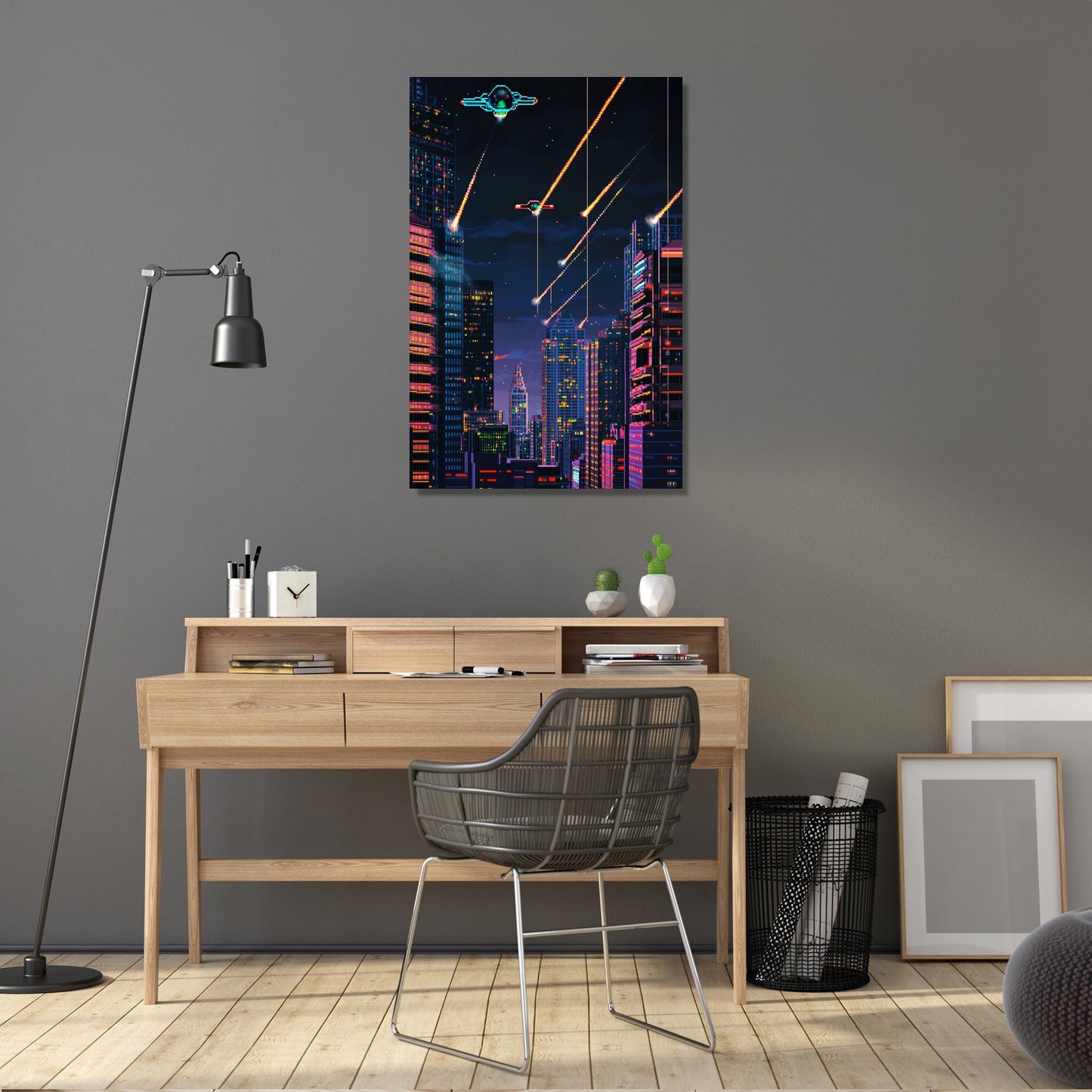 Pixelated Heroic Battle Canvas