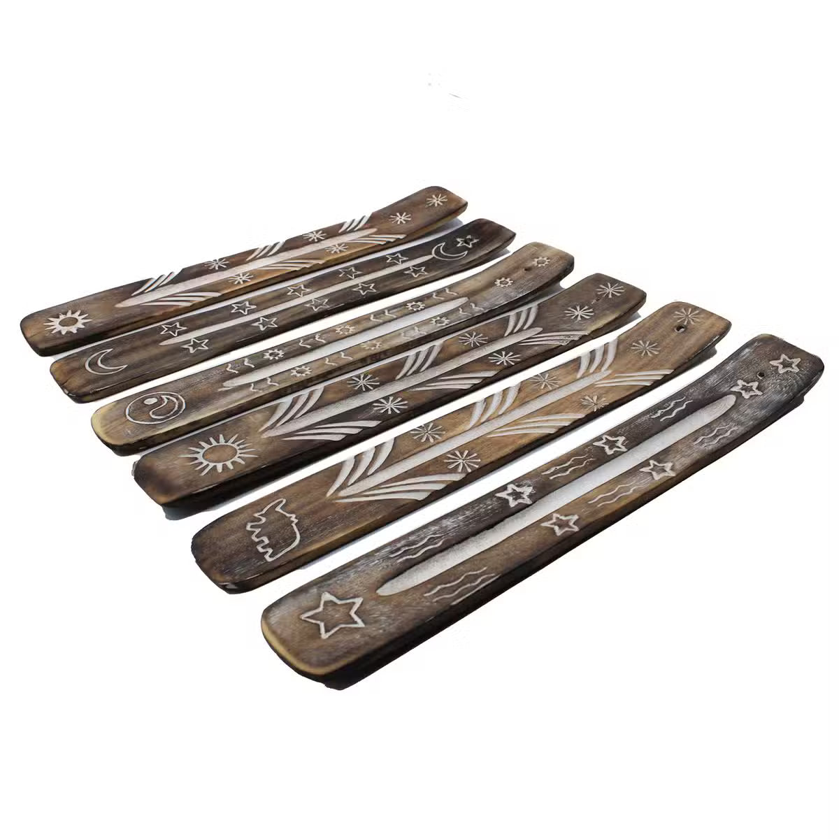 White Washed Incense Holders