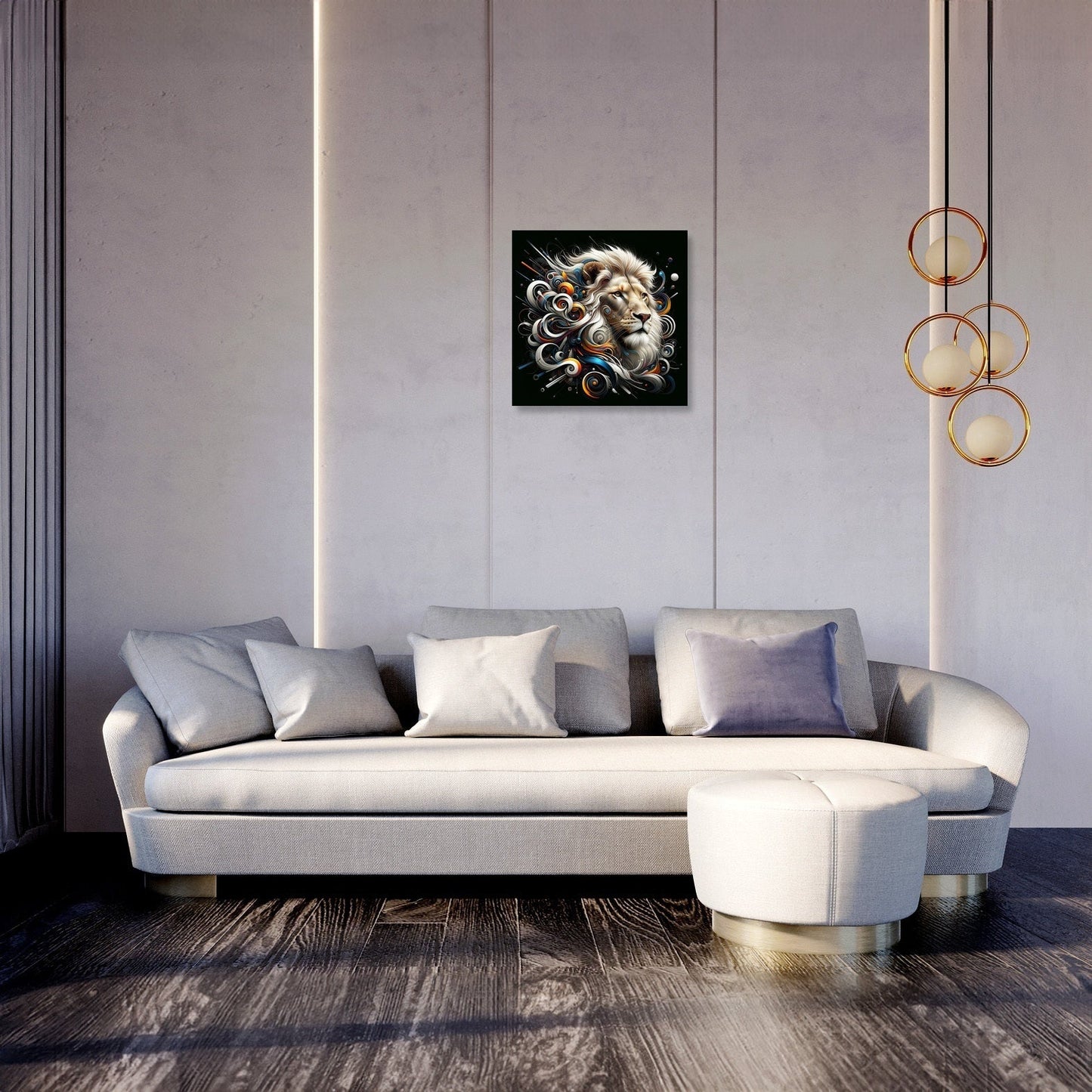 Lion's Abstract Majesty Canvas