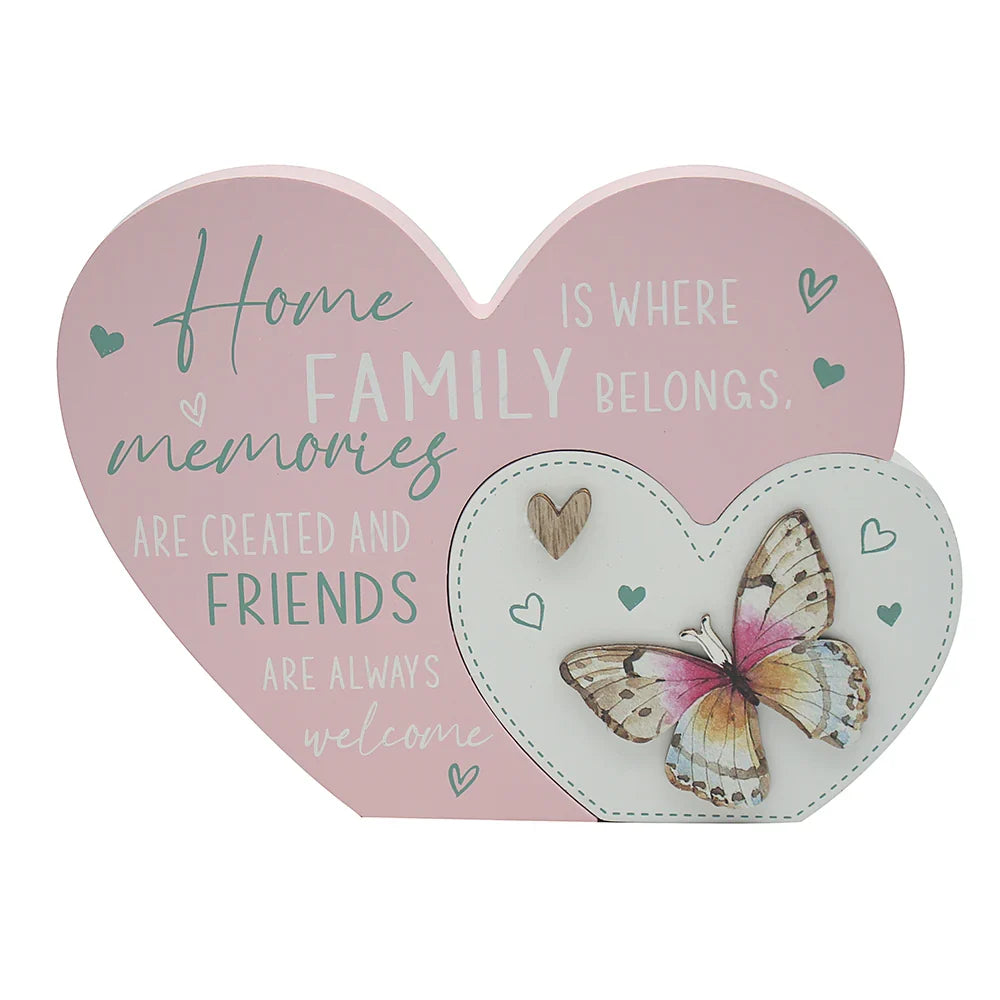 Love & Affection Home Wooden Heart Plaque  family