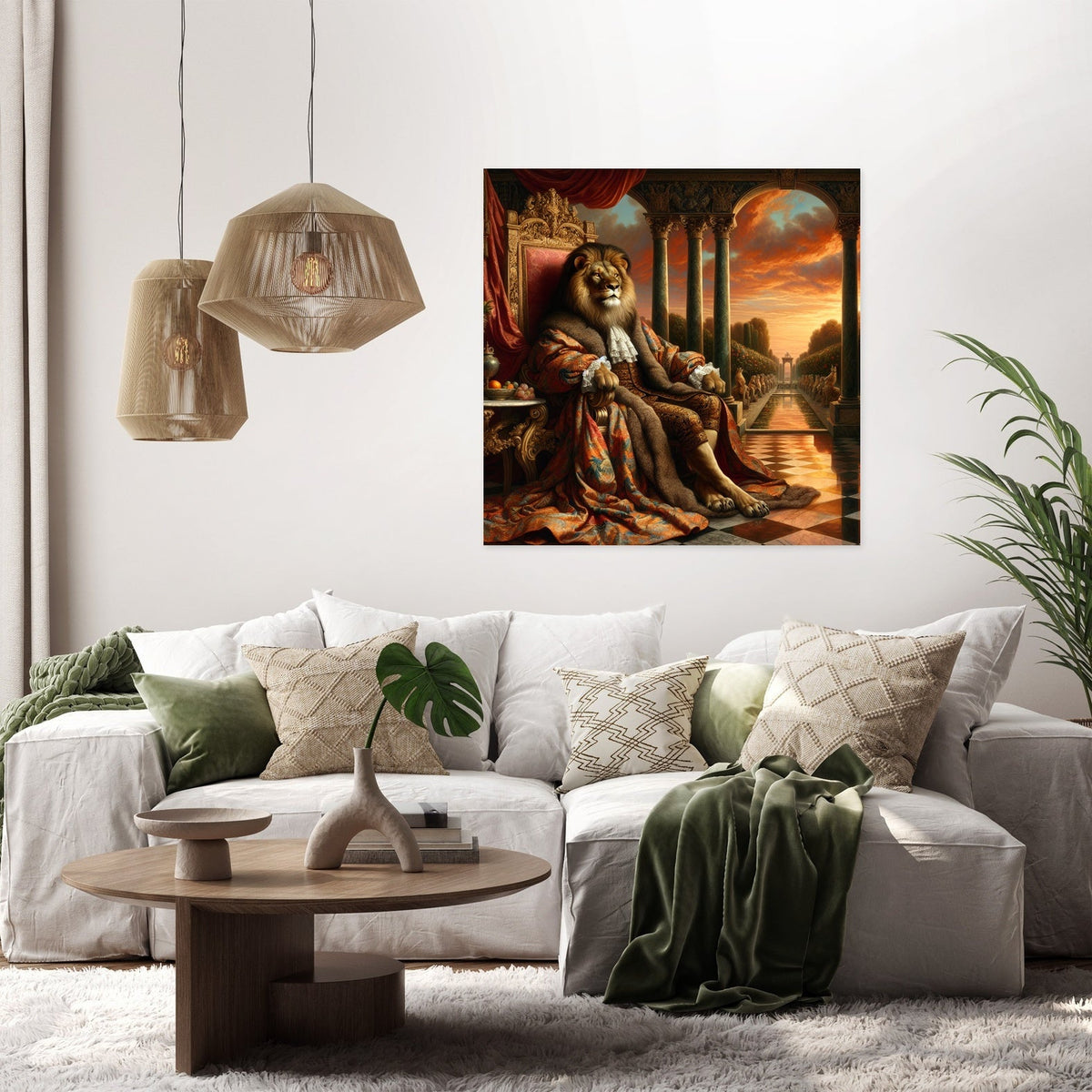 Regal Lion's Kingdom Sunset Canvas