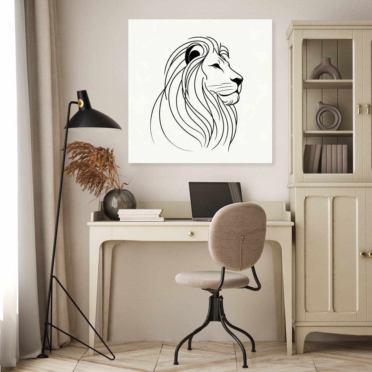 Regal Lion Silhouette Canvas