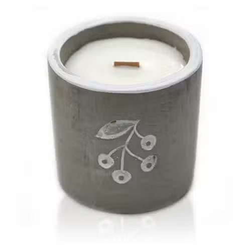 Concrete Wooden Wick Candle