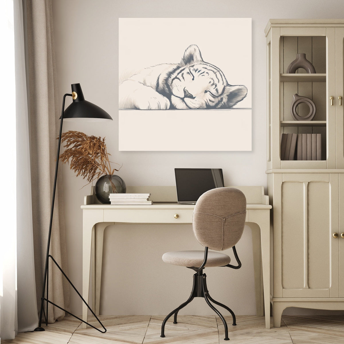 Serenity Tiger Sketch Canvas