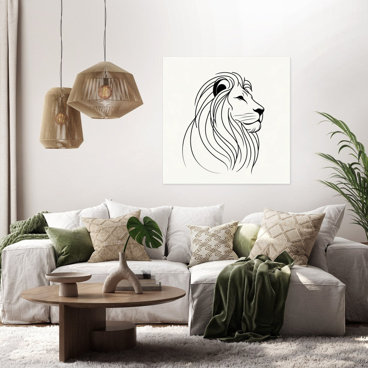 Regal Lion Silhouette Canvas