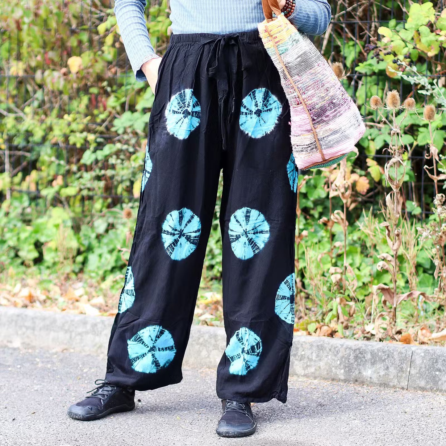 Japanese Style Lounge Pants - Black & Blue