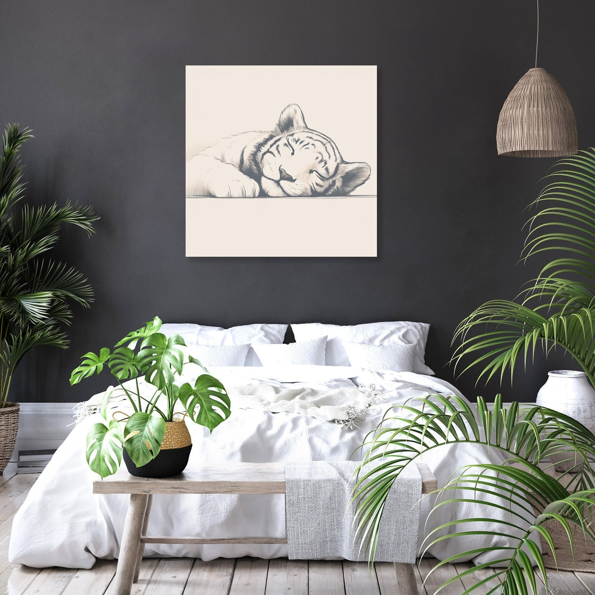 Serenity Tiger Sketch Canvas