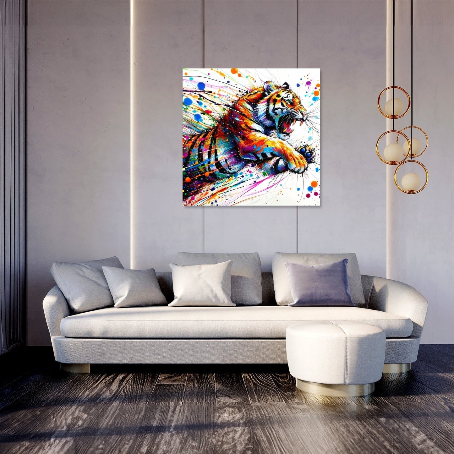 Dynamic Tiger Leap Canvas