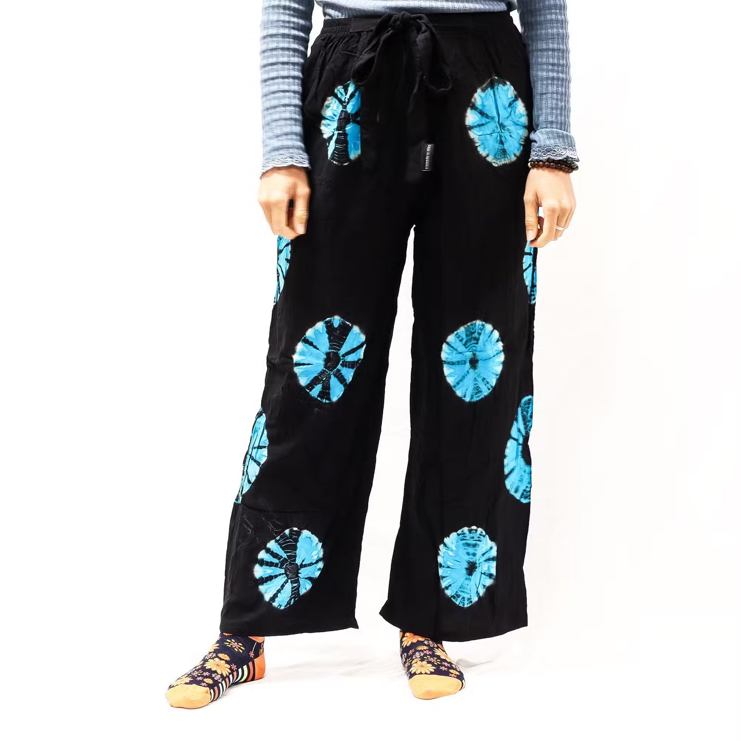 Japanese Style Lounge Pants - Black & Blue