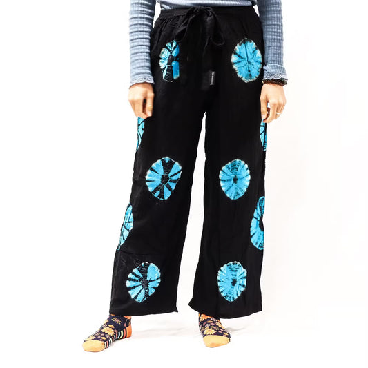 Japanese Style Lounge Pants - Black & Blue