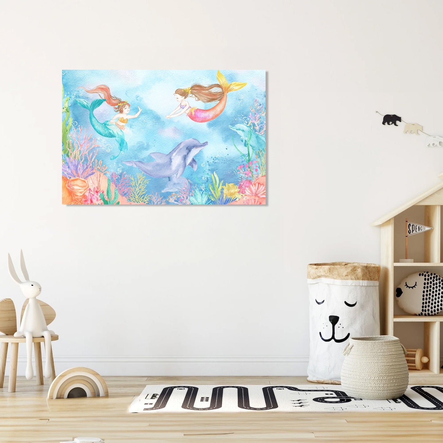 Mermaids and Dolphins Canvas