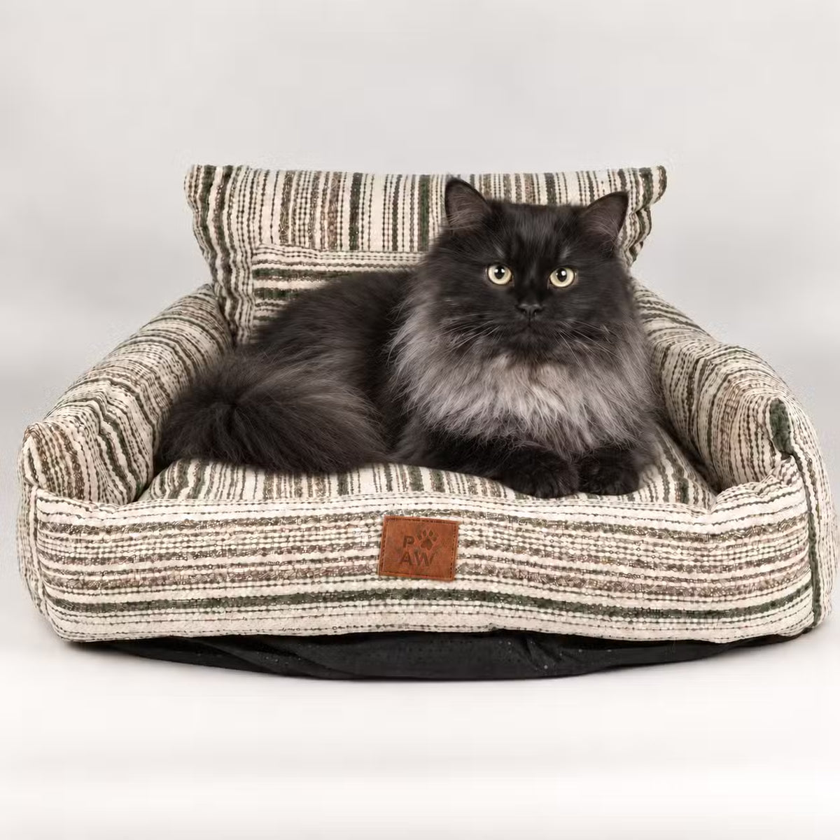 PAW Bed – Medium Sofa – Brown Stripes – 60 × 60 × 28cm