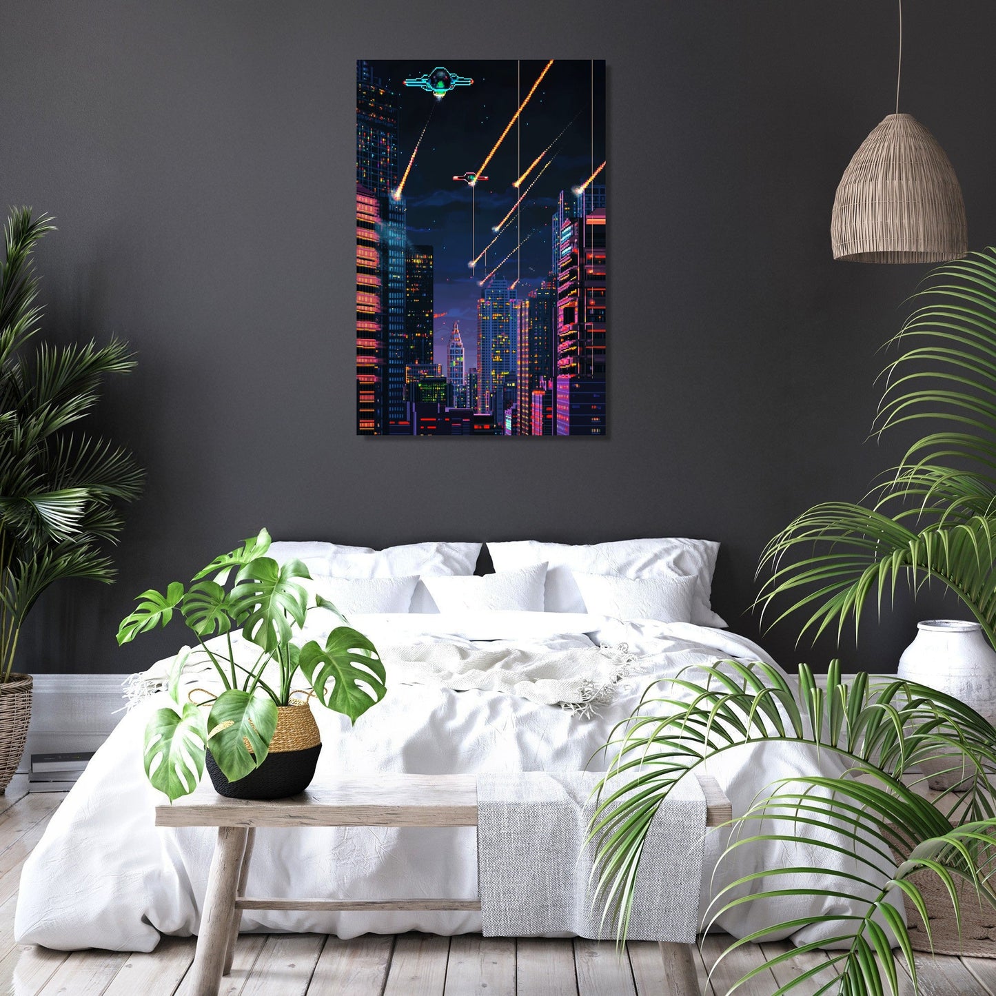 Pixelated Heroic Battle Canvas