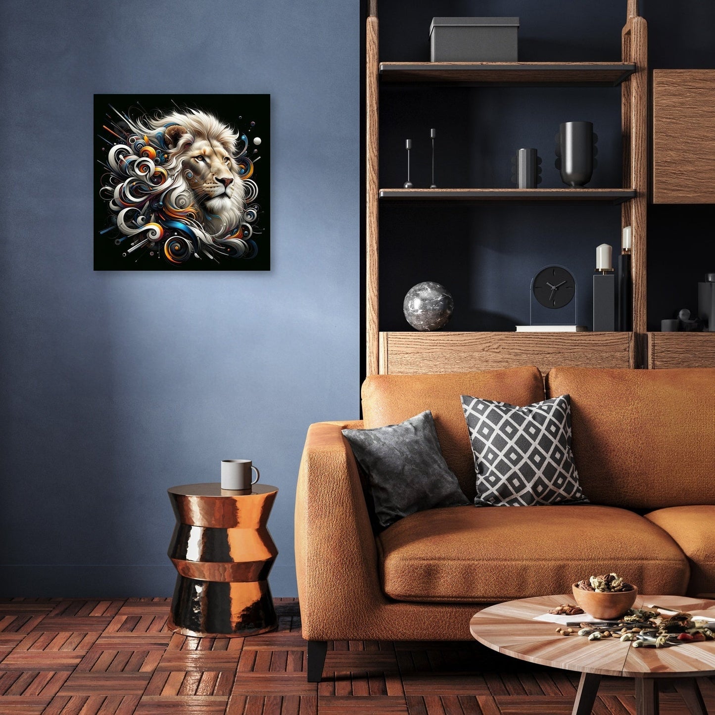 Lion's Abstract Majesty Canvas