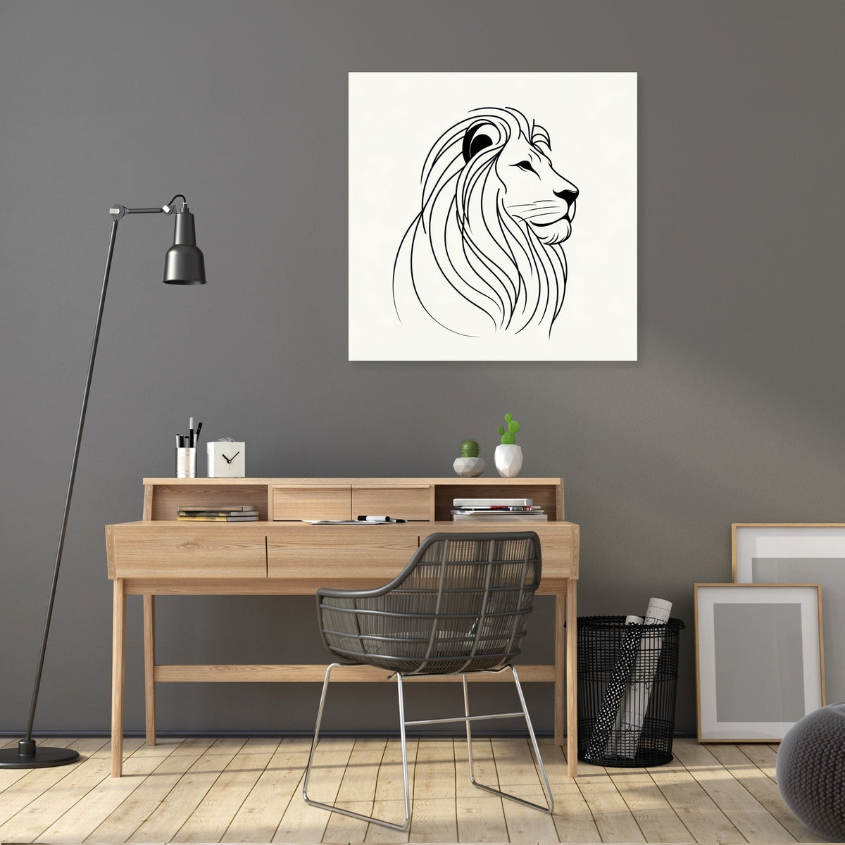 Regal Lion Silhouette Canvas