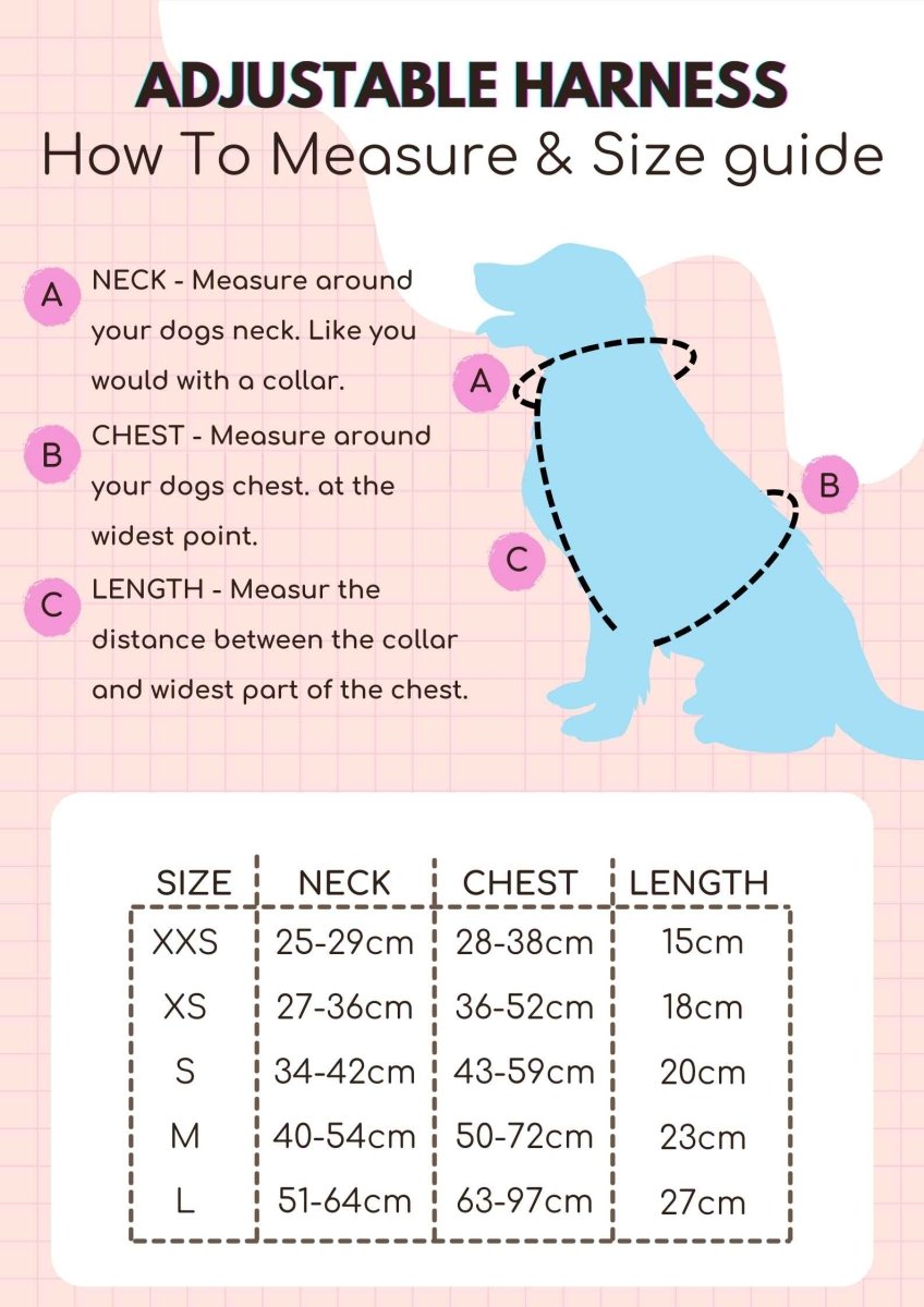 Adjustable Harness - Peachy Hearts