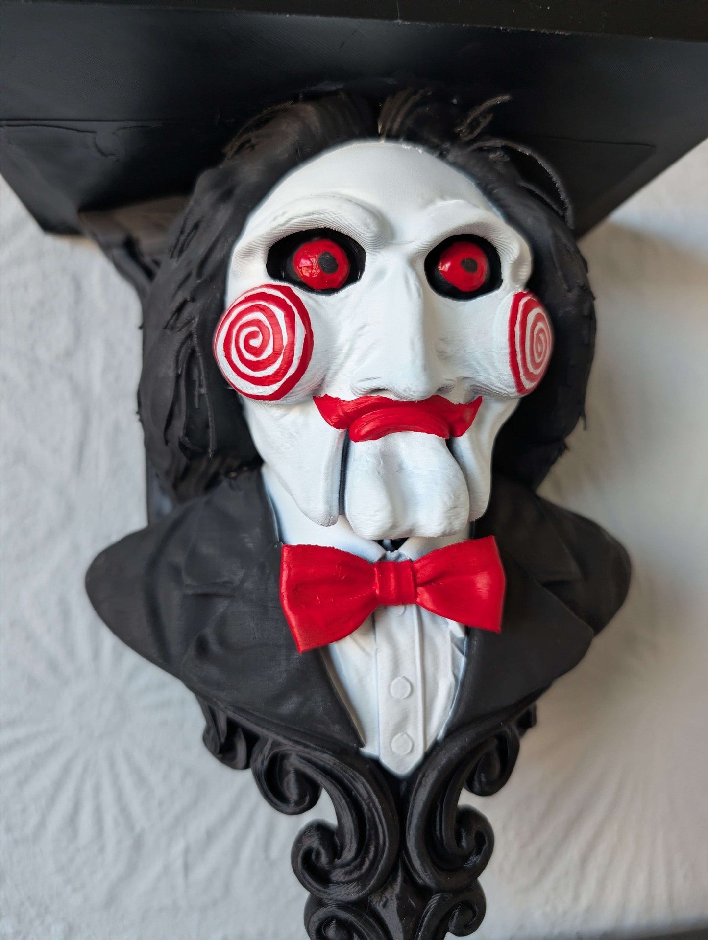 Billy The Puppet Wall Shelf – Hand Painted Gothic Display Shelf – Creepy Clown Decor – Unique Horror Home Decor