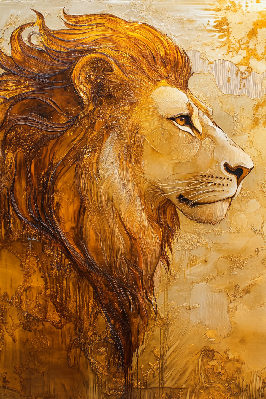 Contemplative Lion Canvas