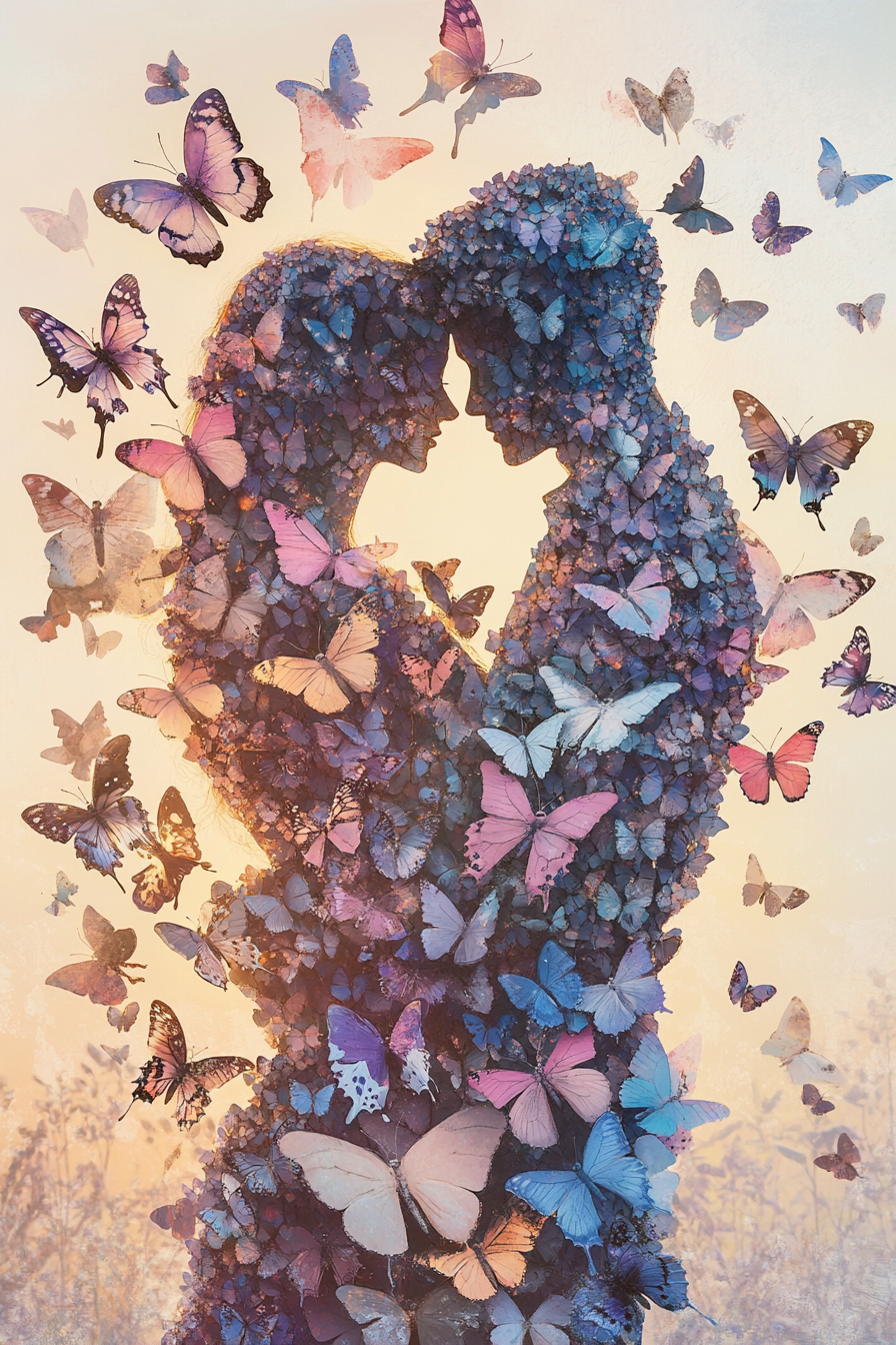 Embrace of Winged Lovers Canvas