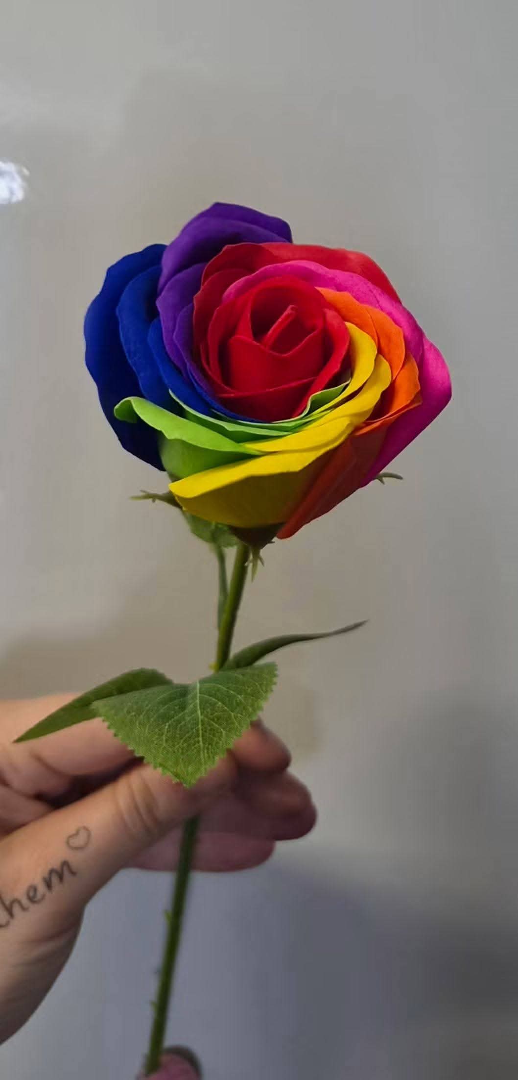 Rainbow Rose Soap Flower