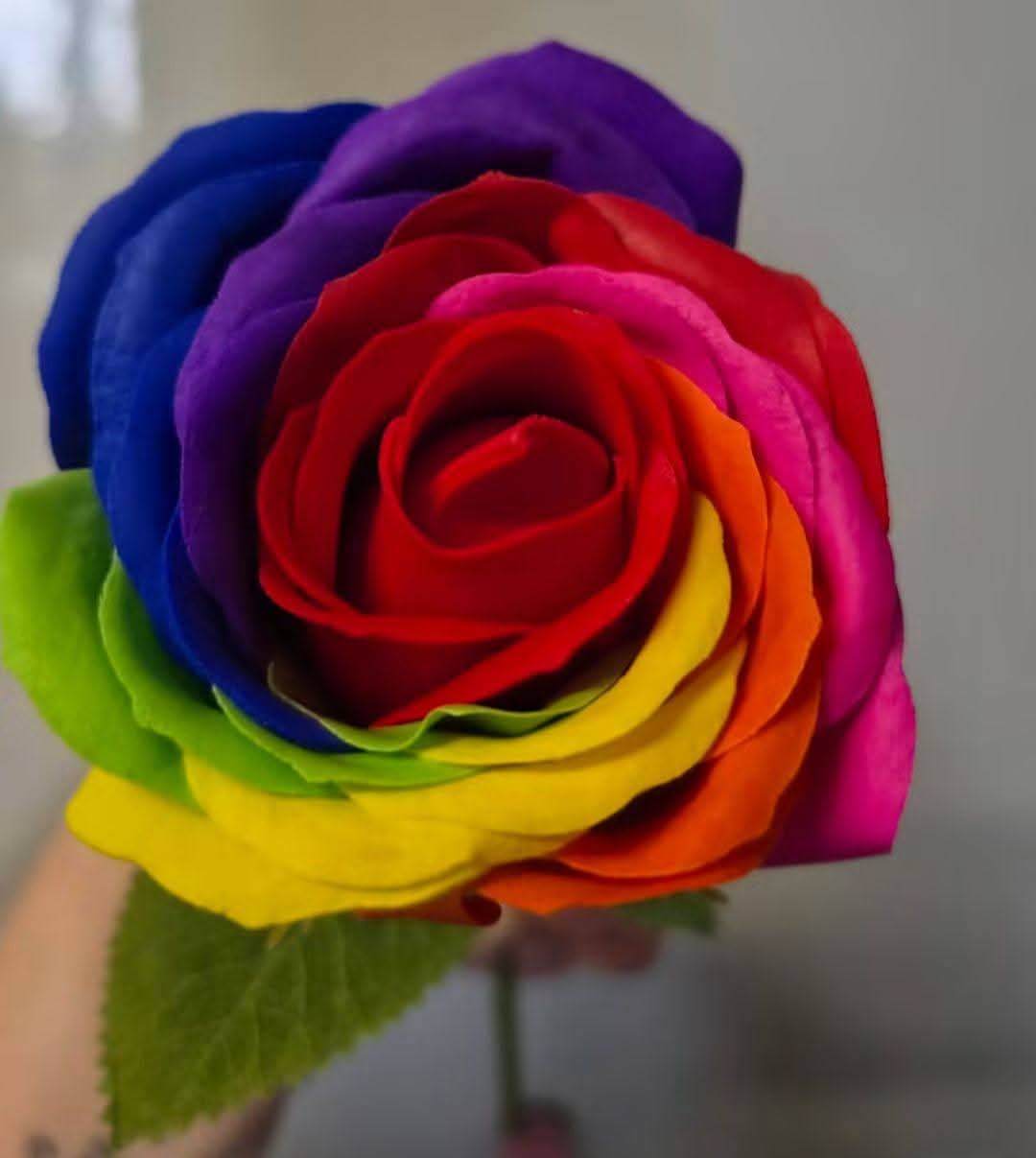 Rainbow Rose Soap Flower