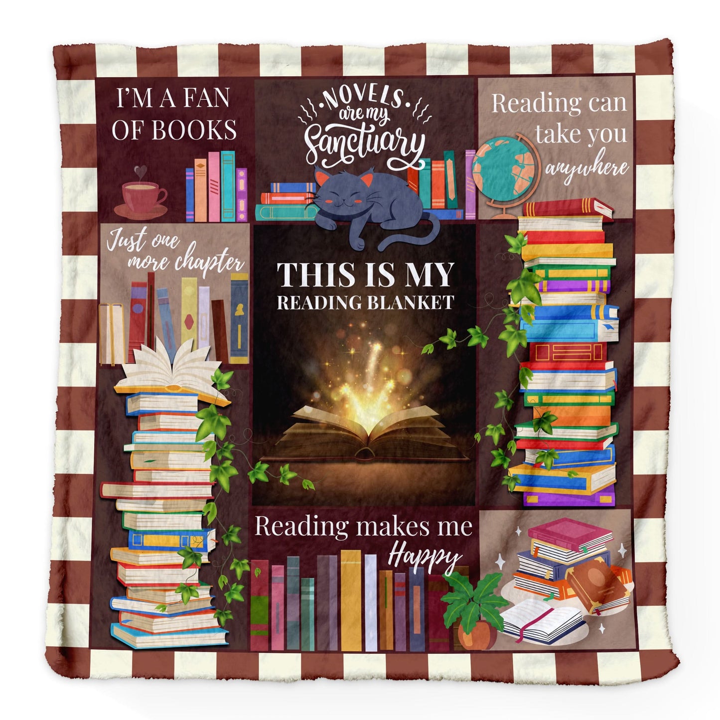 Reading Blanket - Fleece Blanket  150cm X 150cm or 75cm x75cm