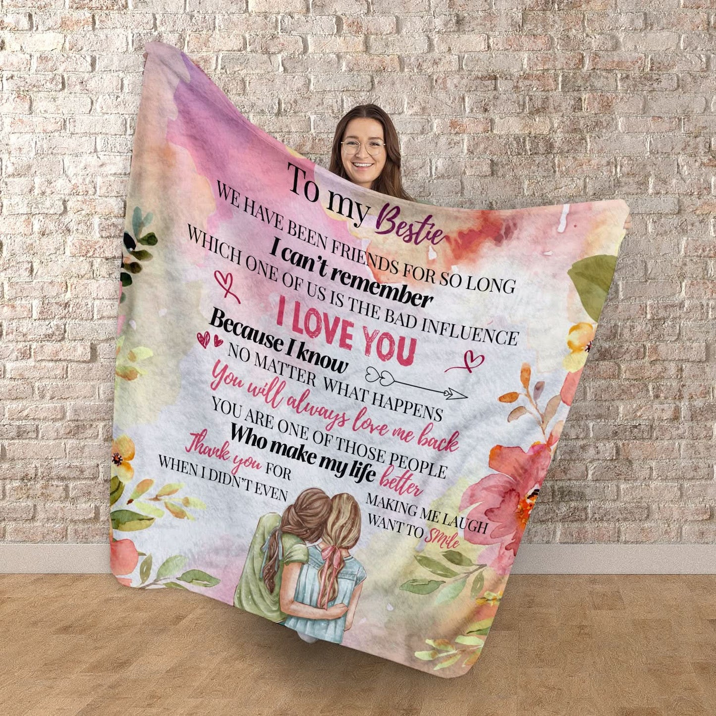 Bestie poem - Fleece Blanket 150cm X 150cm