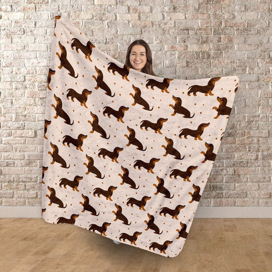 Sausage Dogs Dachshund - Fleece Blanket  150cm X 150cm or 75cm x75cm
